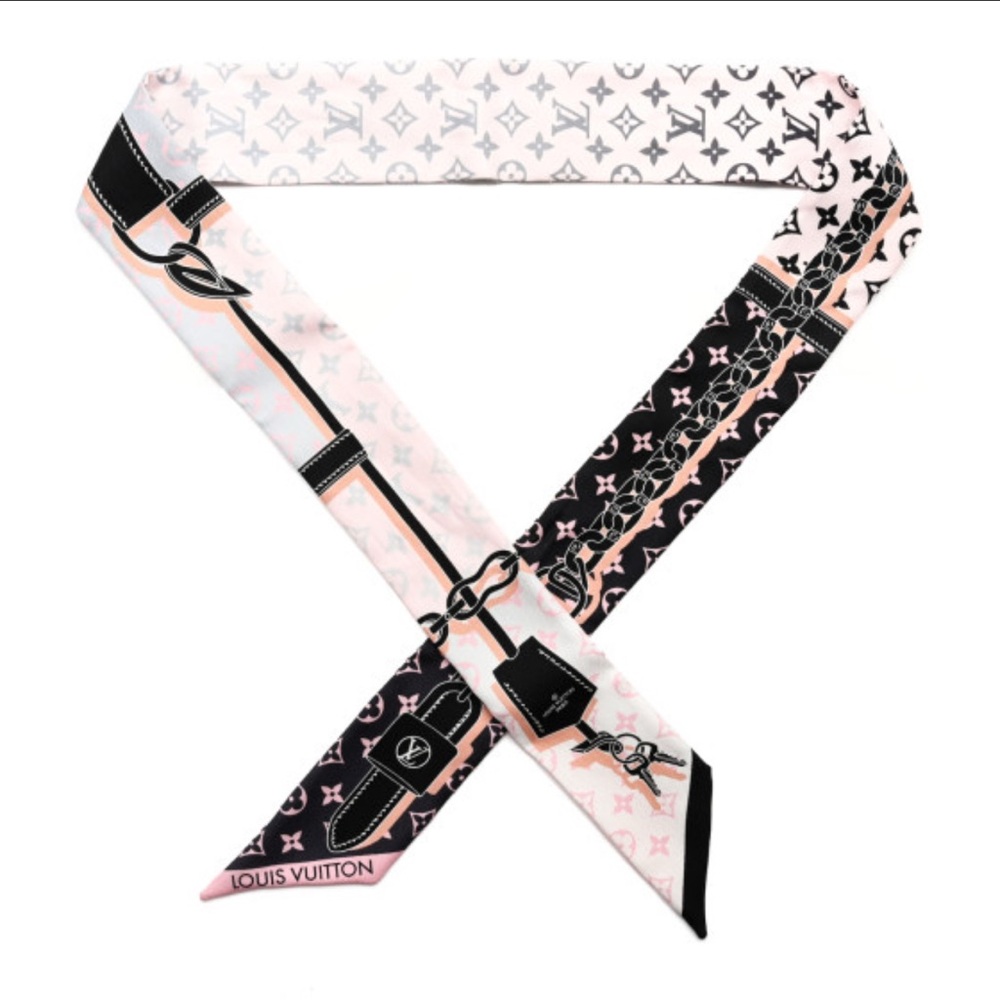 Authentic Louis Vuitton Pink and Black Silk BB Bandeau black